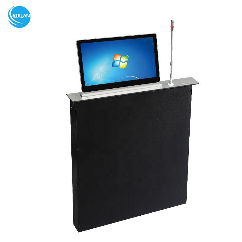 New Arrival 21.5 inch Motorized Monitor Lift Electric Computer Elevator Meeting Table Lcd Lift for Paperless conference system