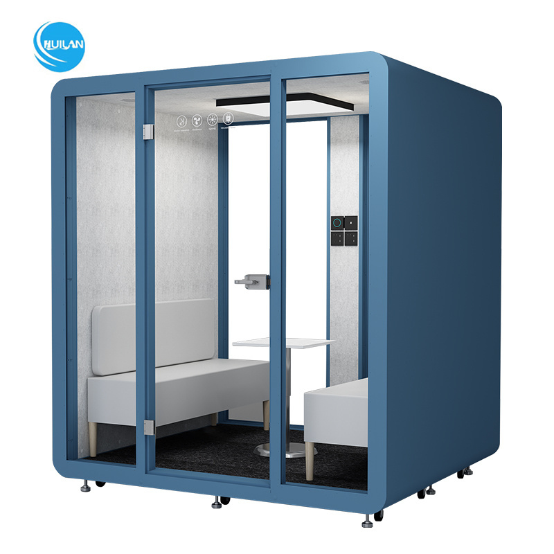 Sound Insulation Vocal Music Work Pod Recording Booths Silent Room Soundproof Pod Studying 4 Person Soundproof Telephone Booth