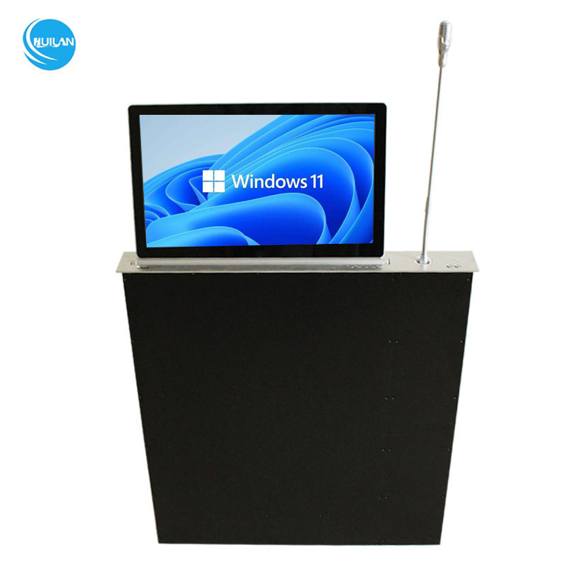 New Arrival 21.5 inch Motorized Monitor Lift Electric Computer Elevator Meeting Table Lcd Lift for Paperless conference system