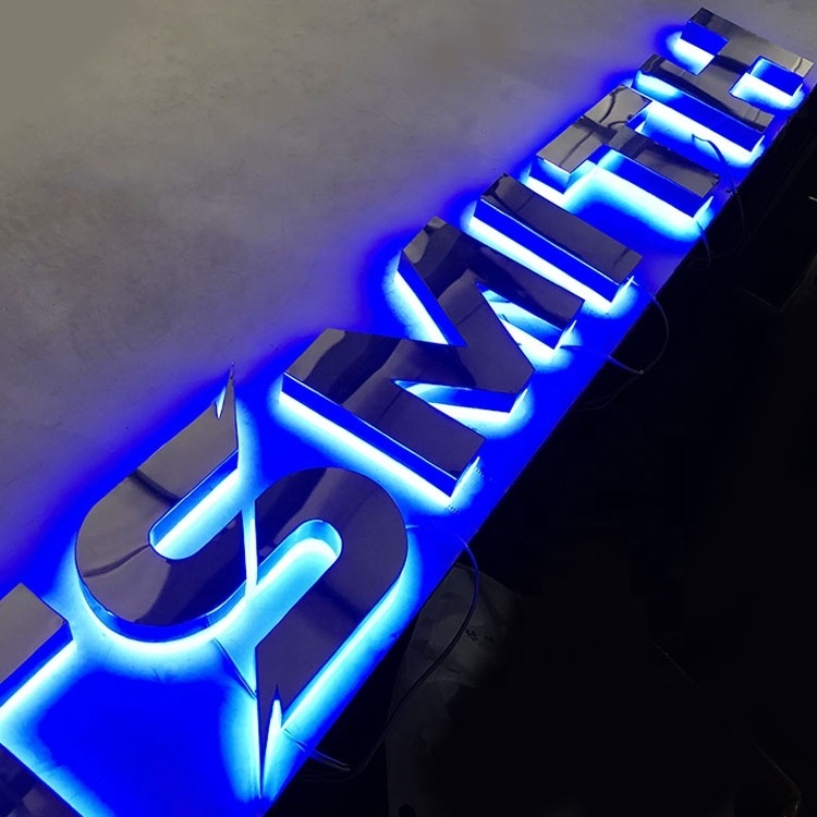 Best sell wall name 3d brush stainless steel 3d logo led logo sign backlit letter light 3d backlit sign