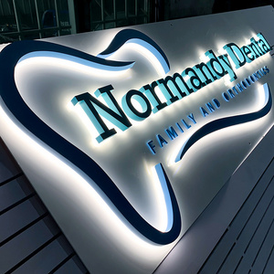 Custom 3d backlit light up letters led signboard business logo sign outdoor 3d signage led backlit letters