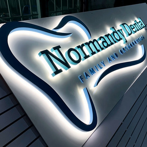 Best sell wall name 3d brush stainless steel 3d logo led logo sign backlit letter light 3d backlit sign