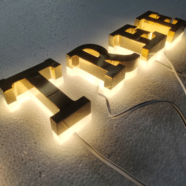 Custom 3d backlit signage logo light up letters popular 3d channel letter led backlit sign company led wall sign letter