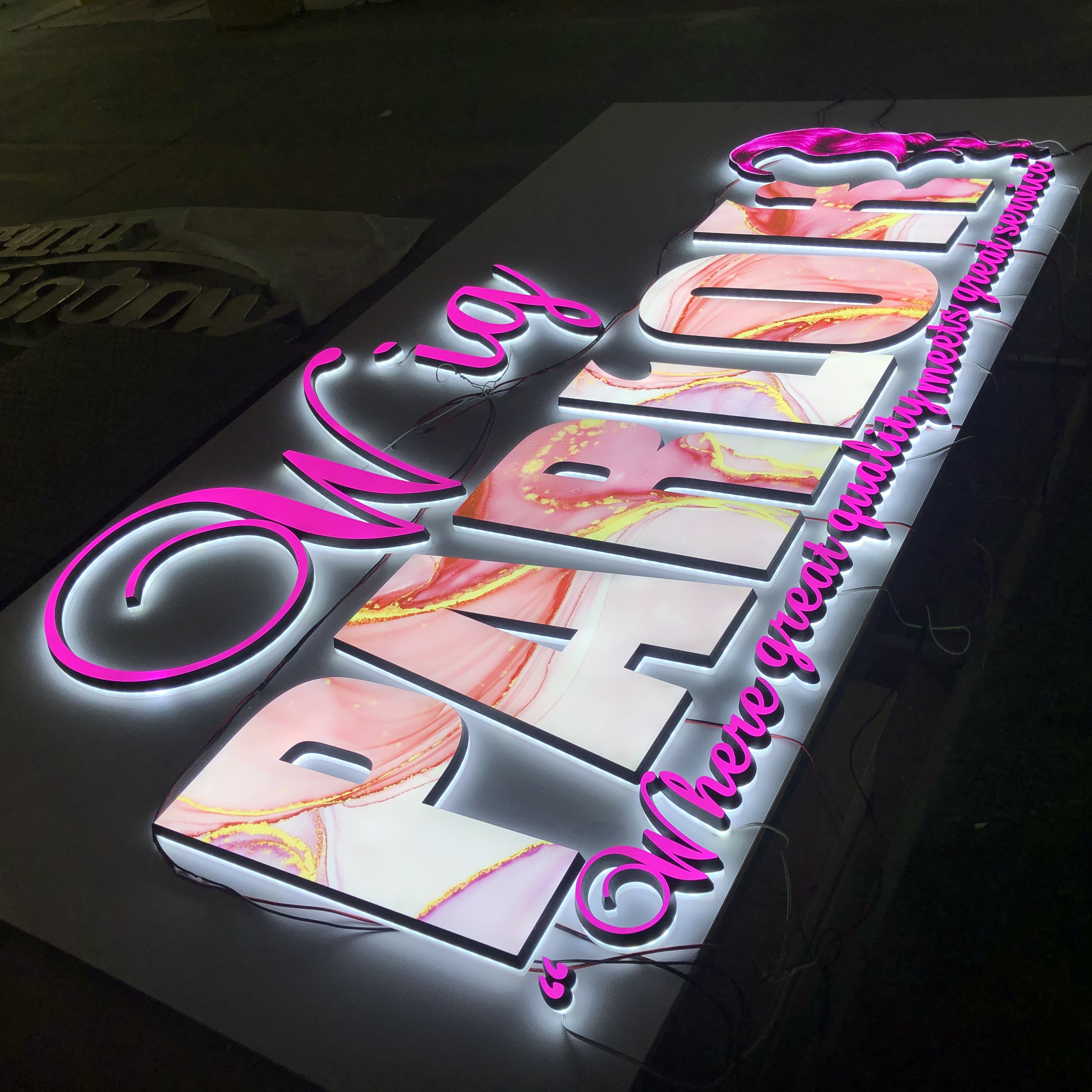 3d Brand Logo Custom sign board Led Lighting Electronic Signage Full Acrylic Light Up Sign Letter Led Logo Sign