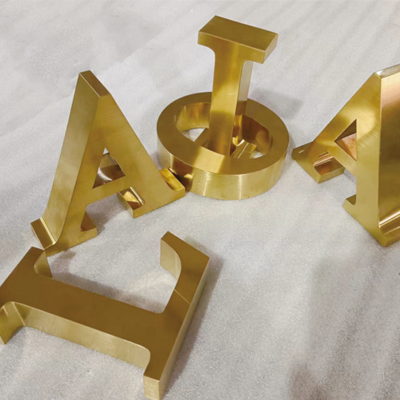 Metal letters 3d sign custom gold metal letter led signage indoor & outdoor 3d letters sign