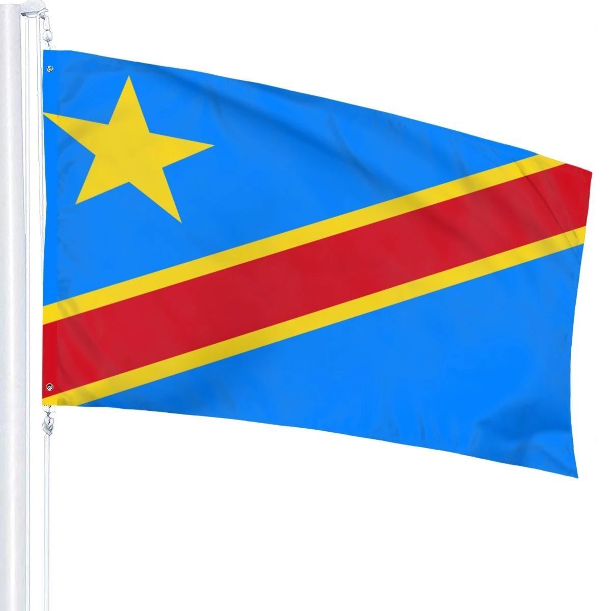 Huiyi sublimation DRC campaign advertisement mini flag custom congo hand held country flags