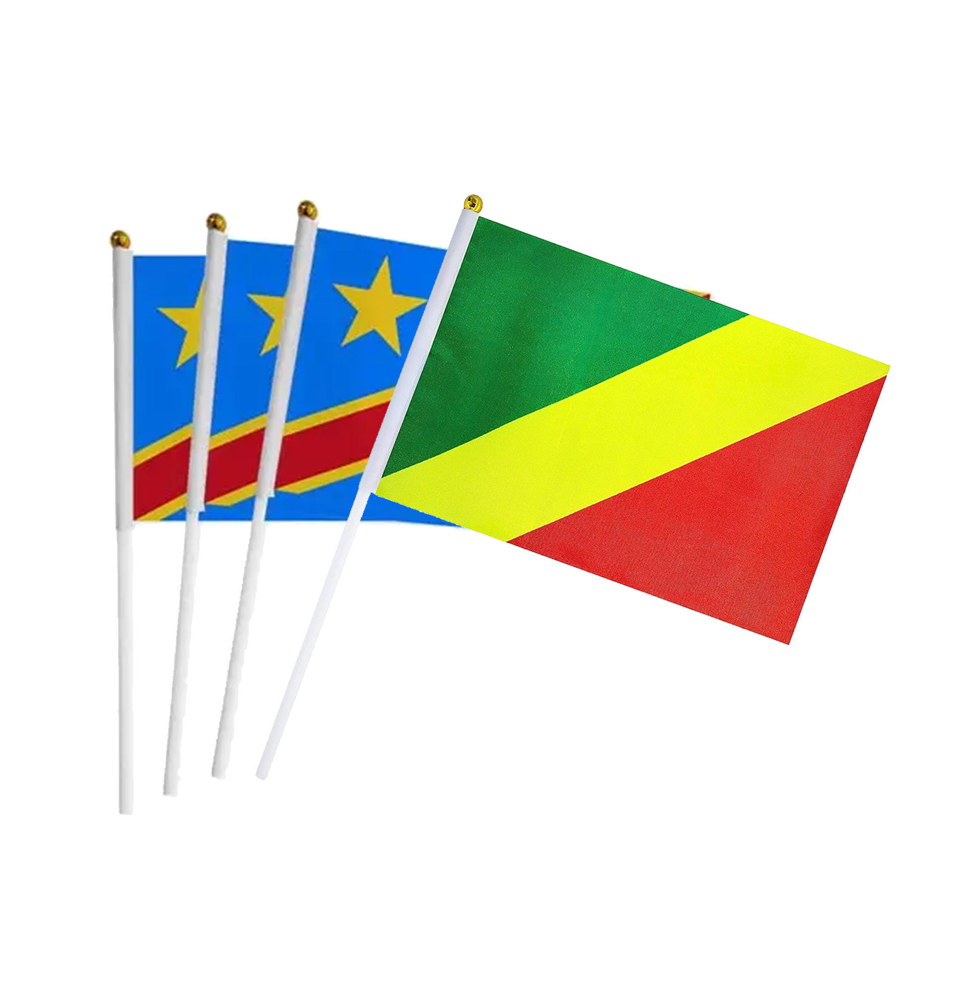 Huiyi sublimation DRC campaign advertisement mini flag custom congo hand held country flags