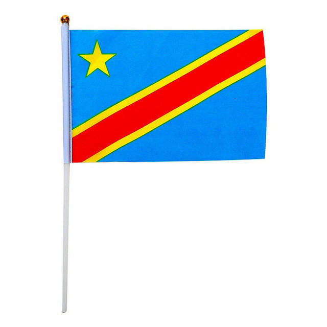 Huiyi Custom Congo Hand Wave Flag with Hand Held Country Flags Promotional Congo Flag For General Election