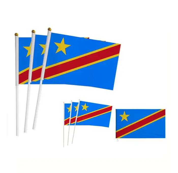 Huiyi Custom Congo Hand Wave Flag with Hand Held Country Flags Promotional Congo Flag For General Election