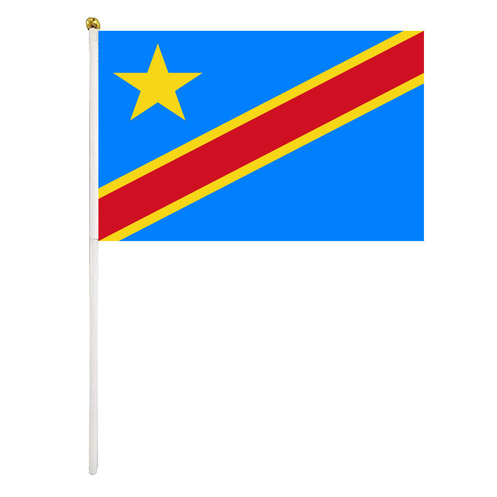 Huiyi Custom Congo Hand Wave Flag with Hand Held Country Flags Promotional Congo Flag For General Election