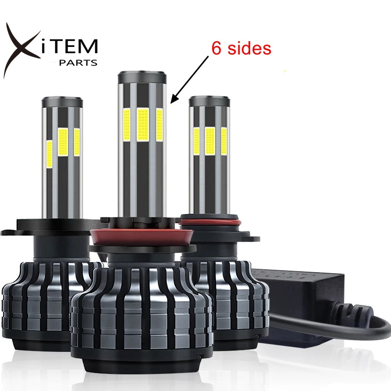 XITEM 6 sides LED headlight H1 H3 H4 H7 H11 6000k canbus led headlight bulbs for car 10000lm