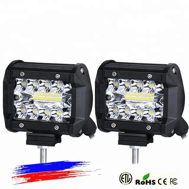 4 inch  led work light led fog light bar led 3 rows 60w led work light