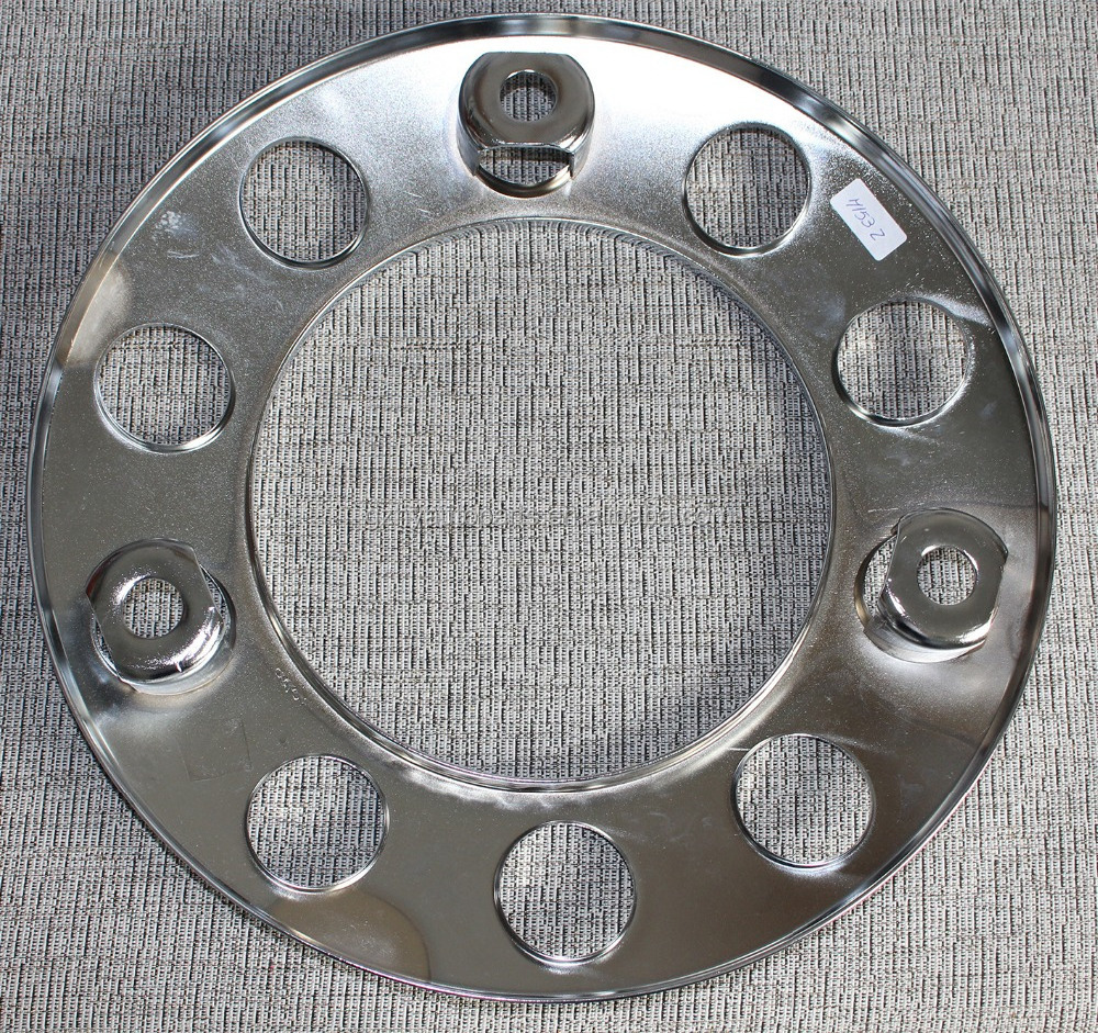 wholesale 225 center hubcaps iron plating chrome wheel cover heavy truck custom bus wheel skin cover 10 holes PCD335