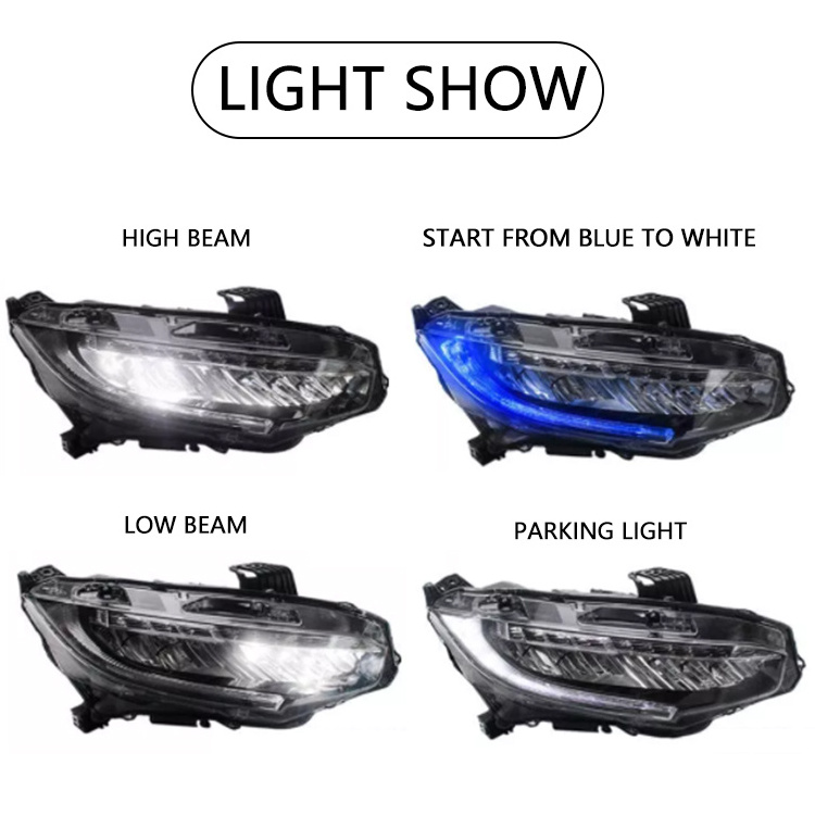 Auto Lighting Systems Car Headlight Suitable For 2015-2018  Head light Headlamp  Honda CIVIC LED Headlights