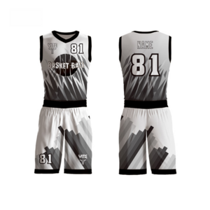 Custom Reversible Basketball Jersey Uniform Full Sublimation Print Gray Basketball Jersey Design