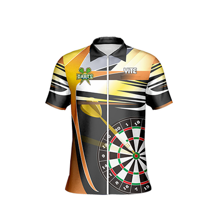 Wholesale cheap custom sublimation dart jersey design your own team darts shirts