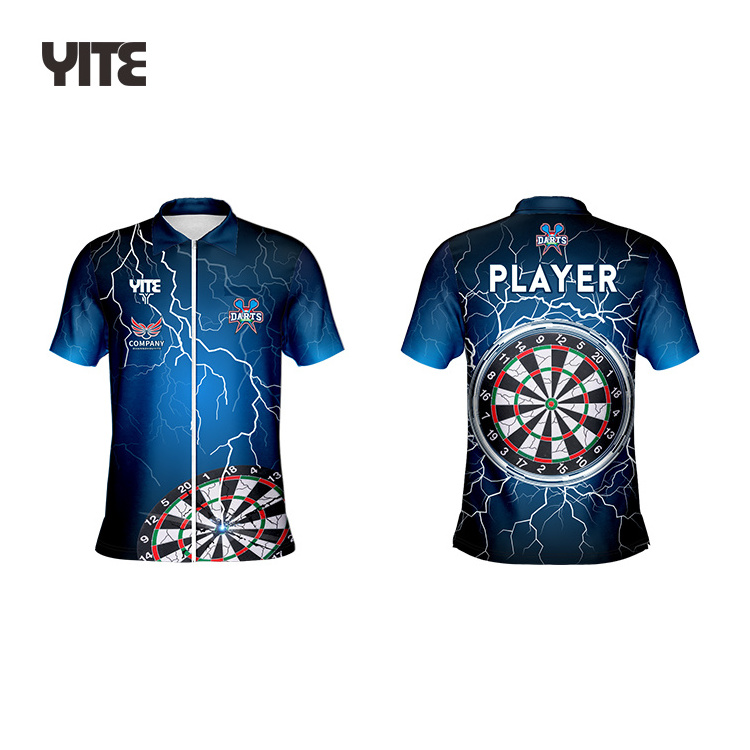 custom dart shirt design print logo high quality club dart shirts with pocket