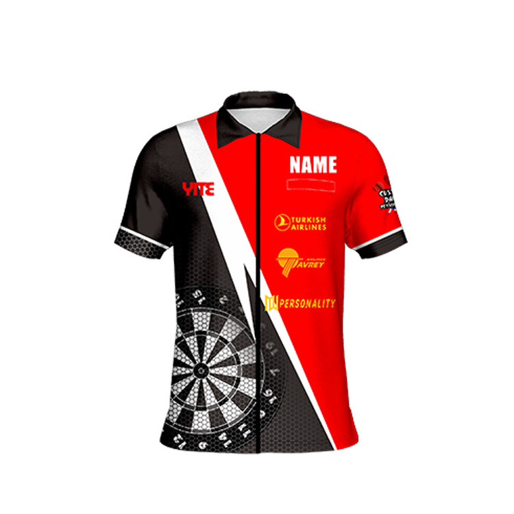 Design your own high quality dart shirts jersey  men's darts shirts customized dart shirts