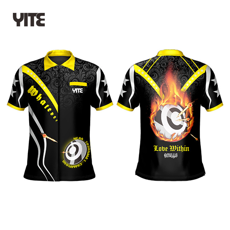 Wholesale Latest Design Dart Jersey High Quality Sublimation Printed Custom Design Your Own Dart Polo Shirt