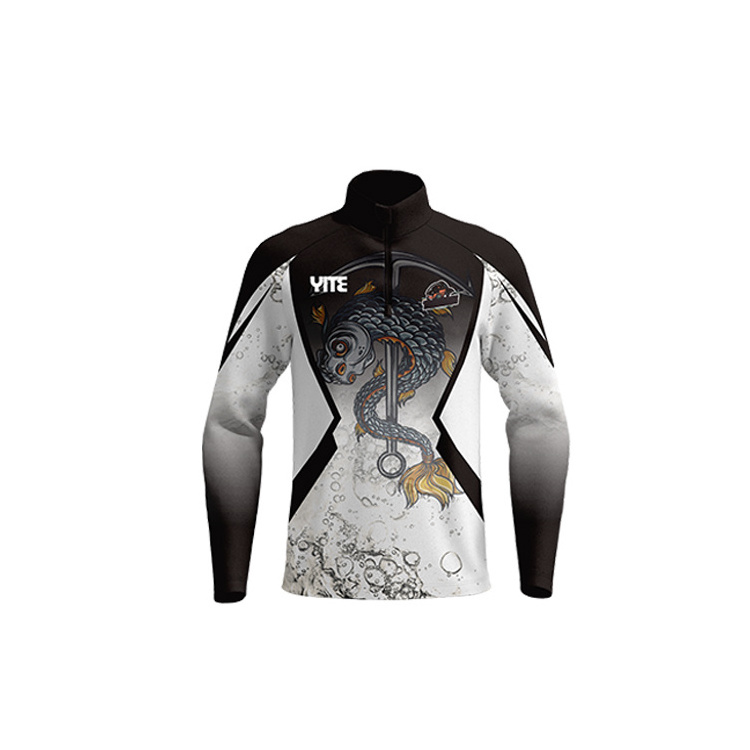 Wholesale customized blank fishing shirts tops high quality sublimation quick dry fishing  jersey