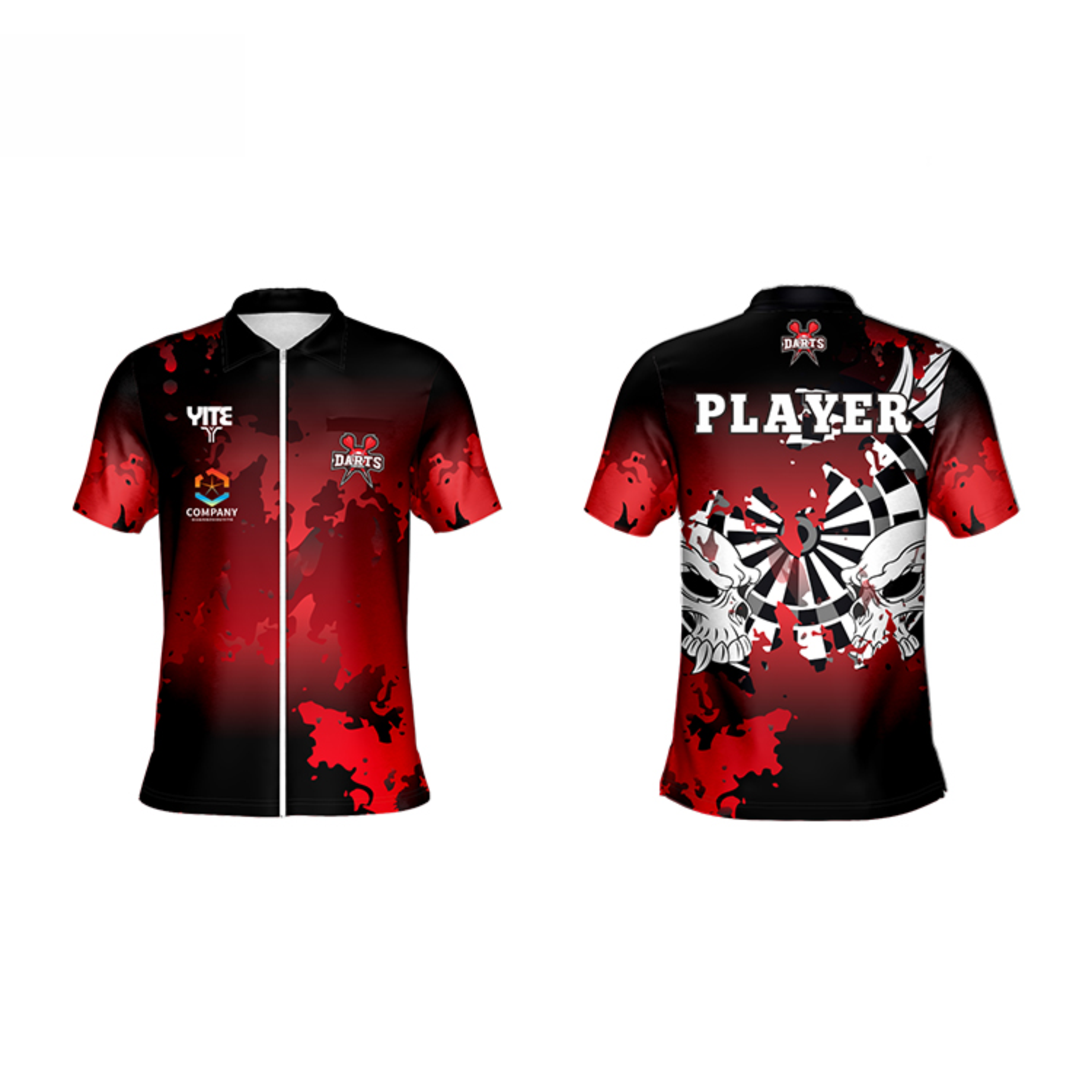 custom dart shirt design print logo high quality club dart shirts with pocket