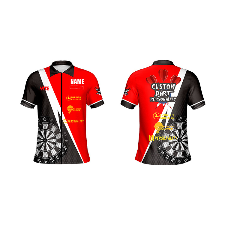 Design your own high quality dart shirts jersey  men's darts shirts customized dart shirts