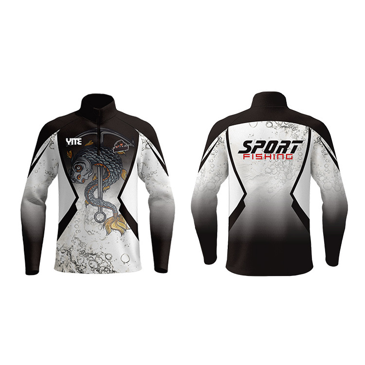 Wholesale customized blank fishing shirts tops high quality sublimation quick dry fishing  jersey