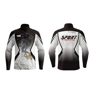 Wholesale customized blank fishing shirts tops high quality sublimation quick dry fishing  jersey