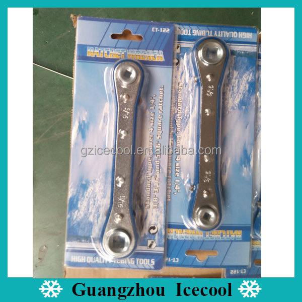 DSZH refrigeration tools 4 size 1/4 3/8 3/16 5/16 square double sided ratchet wrench CT-122