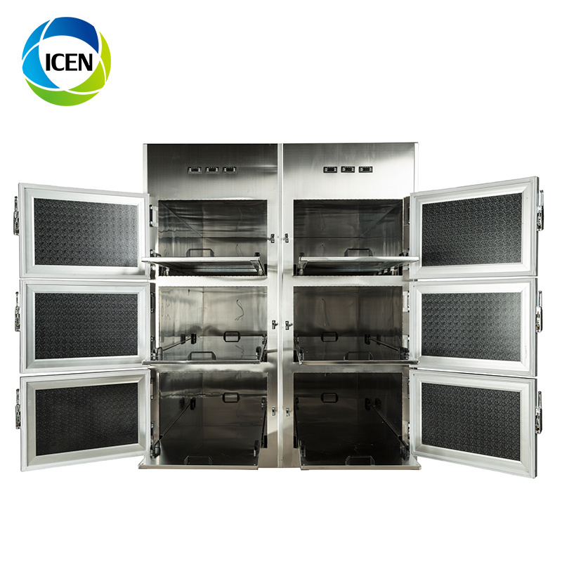 IN-U018 stainless steel 6 dead bodies drawers morgue freezer mortuary refrigerator corpse fridge price