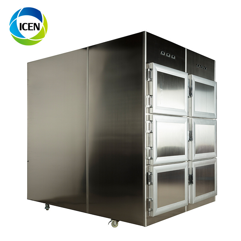 IN-U018 stainless steel 6 dead bodies drawers morgue freezer mortuary refrigerator corpse fridge price