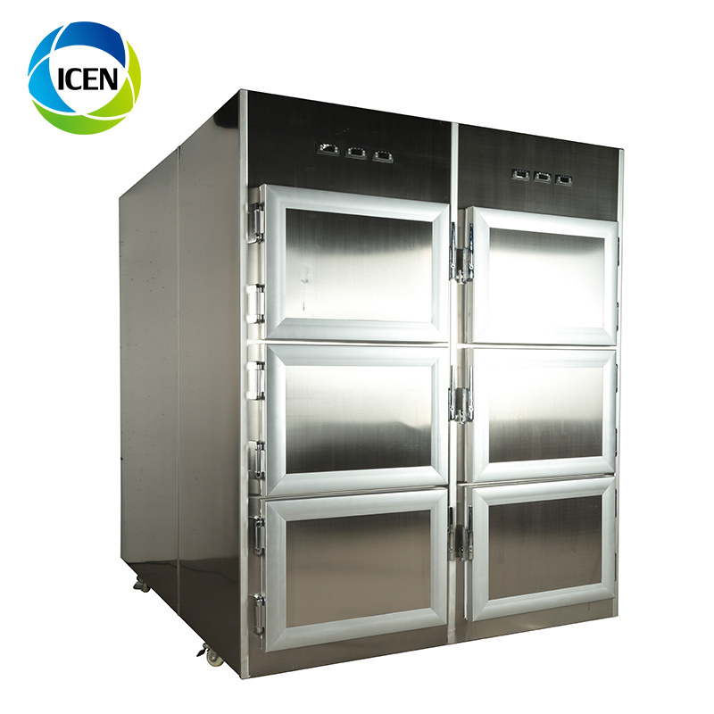 IN-U018 stainless steel 6 dead bodies drawers morgue freezer mortuary refrigerator corpse fridge price