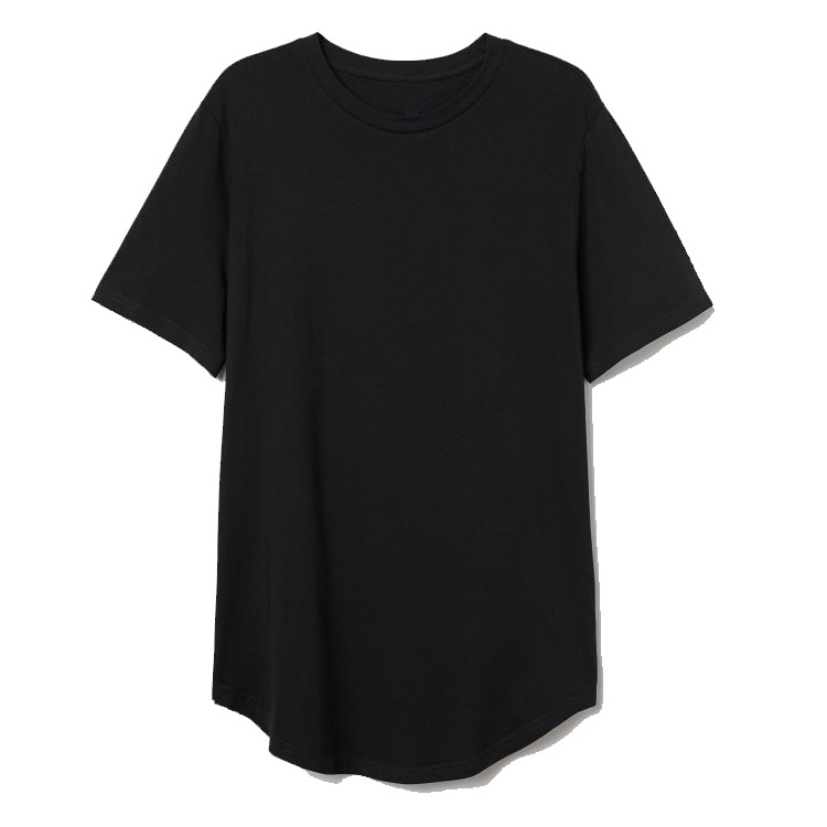 2019 Stylish bamboo cotton long t shirt men long tail t shirt round bottom