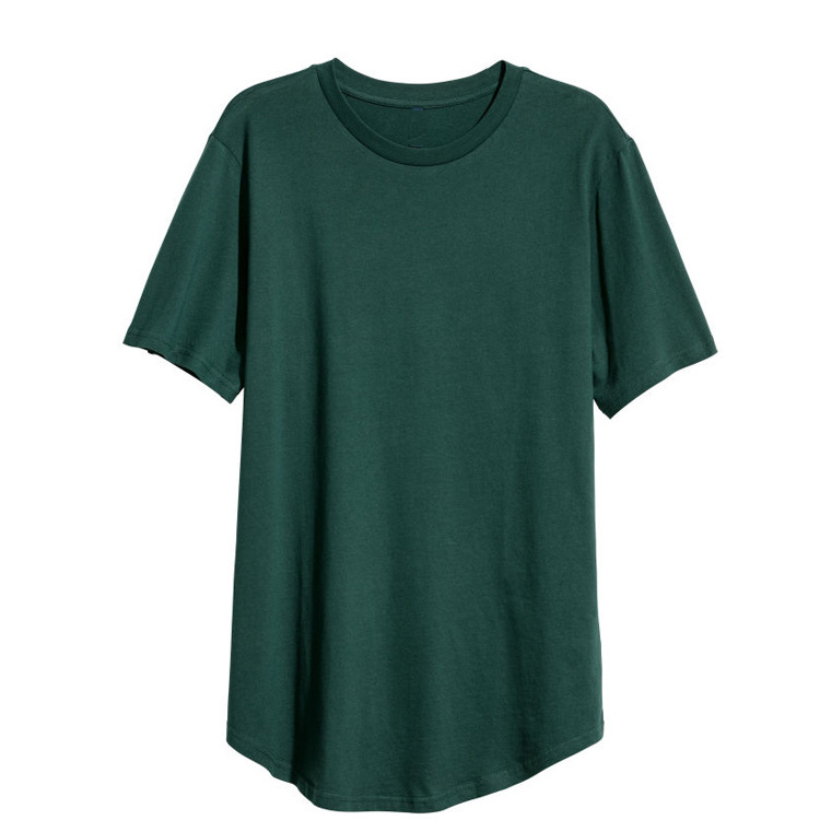 2019 Stylish bamboo cotton long t shirt men long tail t shirt round bottom