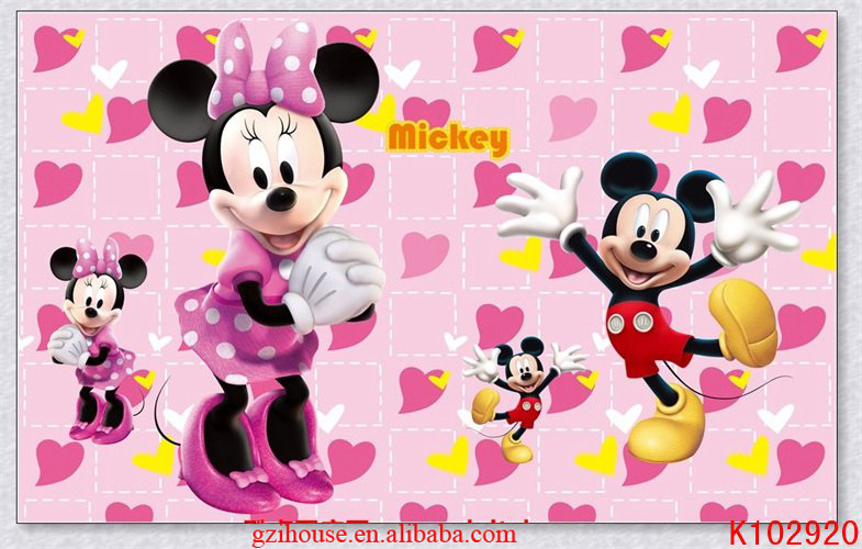 K102920 Cartoon Children's Room Mickey Mouse Self-adhesive wall mural wallpaper