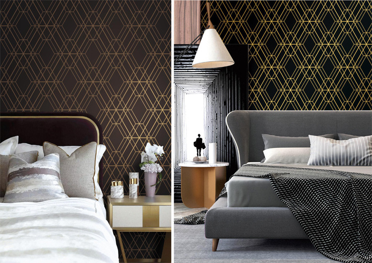 2024 Guangzhou modern design 53cm nonwoven geometric Abstract Flash Wallpaper