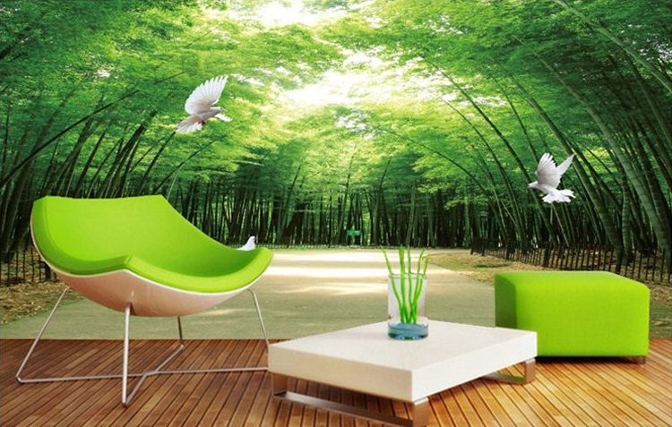 2019 guangzhou ihouse 3D landscape bamboo wall mural wallpaper