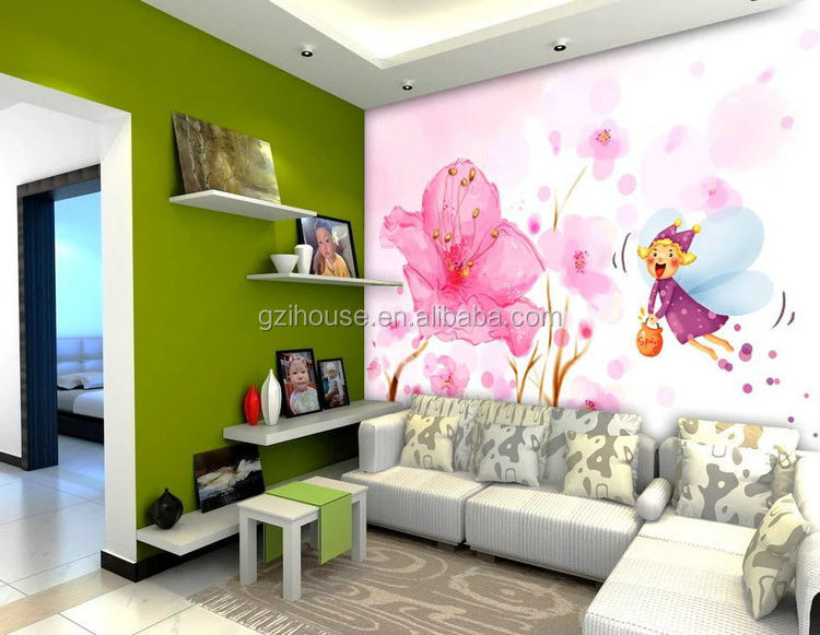 KT071 guangzhou ihouse 3D cartoon princess wallpaper mural