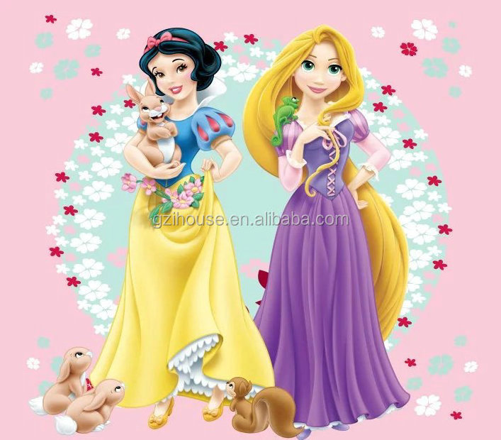 KT071 guangzhou ihouse 3D cartoon princess wallpaper mural