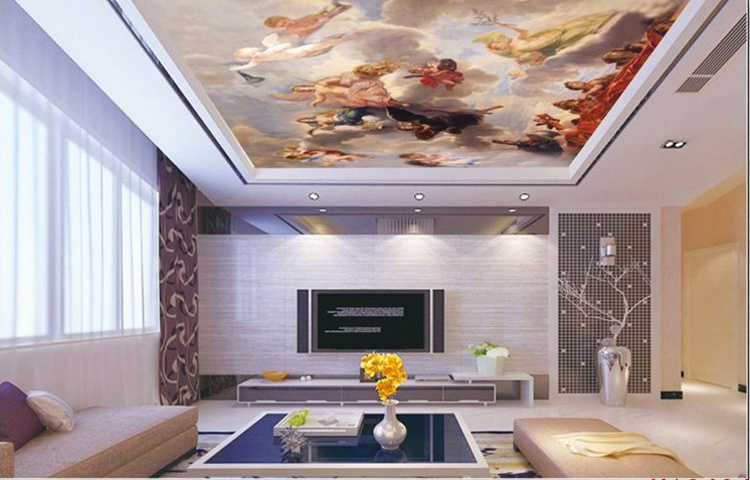 guangzhou ihouse European character oil painting ceiling wall painting paper