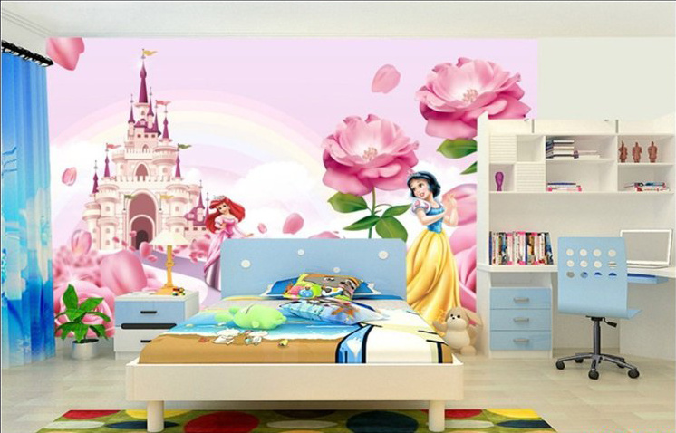 Guangzhou ihouse 2023 Cartoon children's room snow white princess Girls wall mural and wall paper