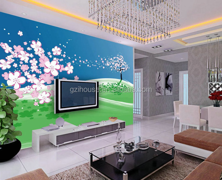 KT028 guangzhou ihouse 3D carton wall mural for girls bedroom