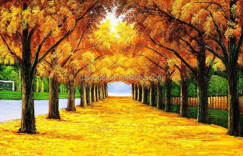 FJM190 guangzhou ihouse forest trees fall 3D landscape wall murals