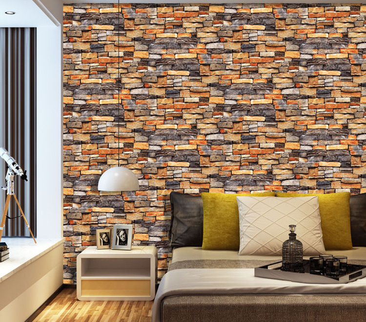 2019 guangzhou modern designs brick wallpaper designs 3D wallpaper stone