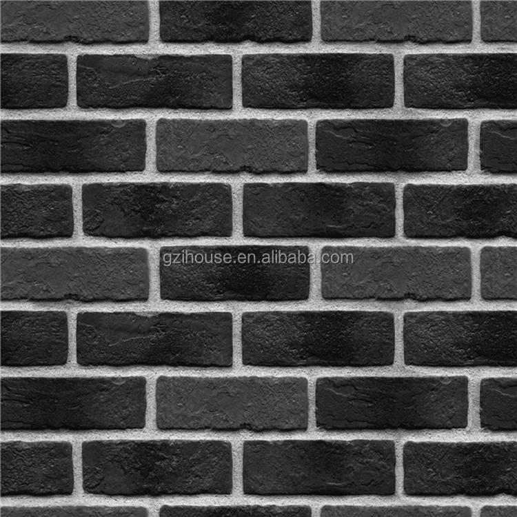 56301 guangzhou ihouse factory 3d black brick wallpaper