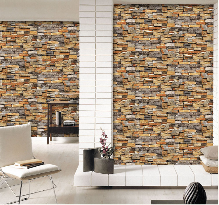 2019 guangzhou modern designs brick wallpaper designs 3D wallpaper stone