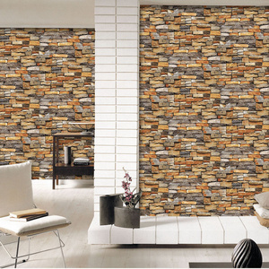 2019 guangzhou modern designs brick wallpaper designs 3D wallpaper stone