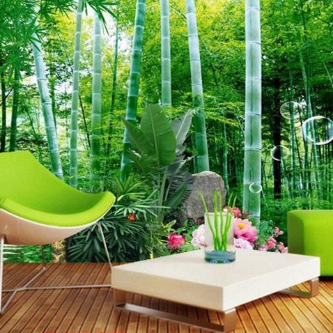 2019 guangzhou ihouse 3D landscape bamboo wall mural wallpaper