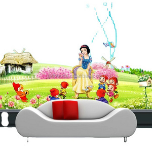 KT007 guangzhou ihouse princess cartoon wallpaper mural for kids room decoration