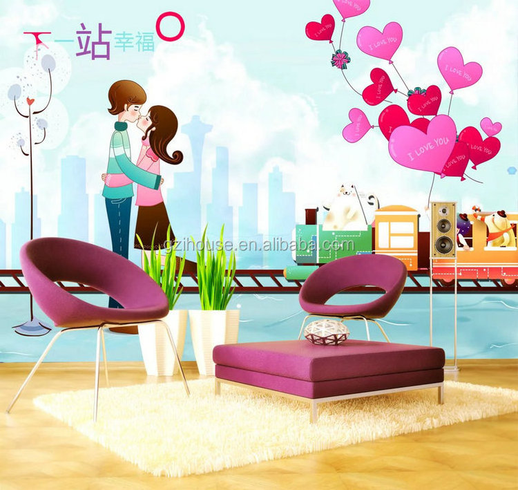 KT071 guangzhou ihouse 3D cartoon princess wallpaper mural